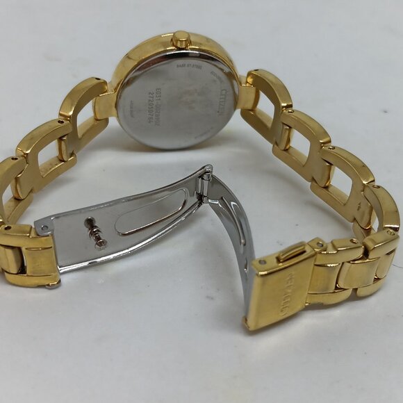 Citizen Eco-Drive EM1032-58E Women's 28mm Gold S/Steel Crystal Accent Watch - Picture 7 of 11